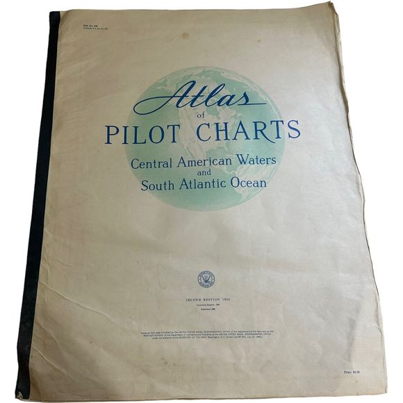 Atlas of Pilot Charts Central American Waters South Atlantic Ocean VTG Navy Maps - Picture 4 of 16